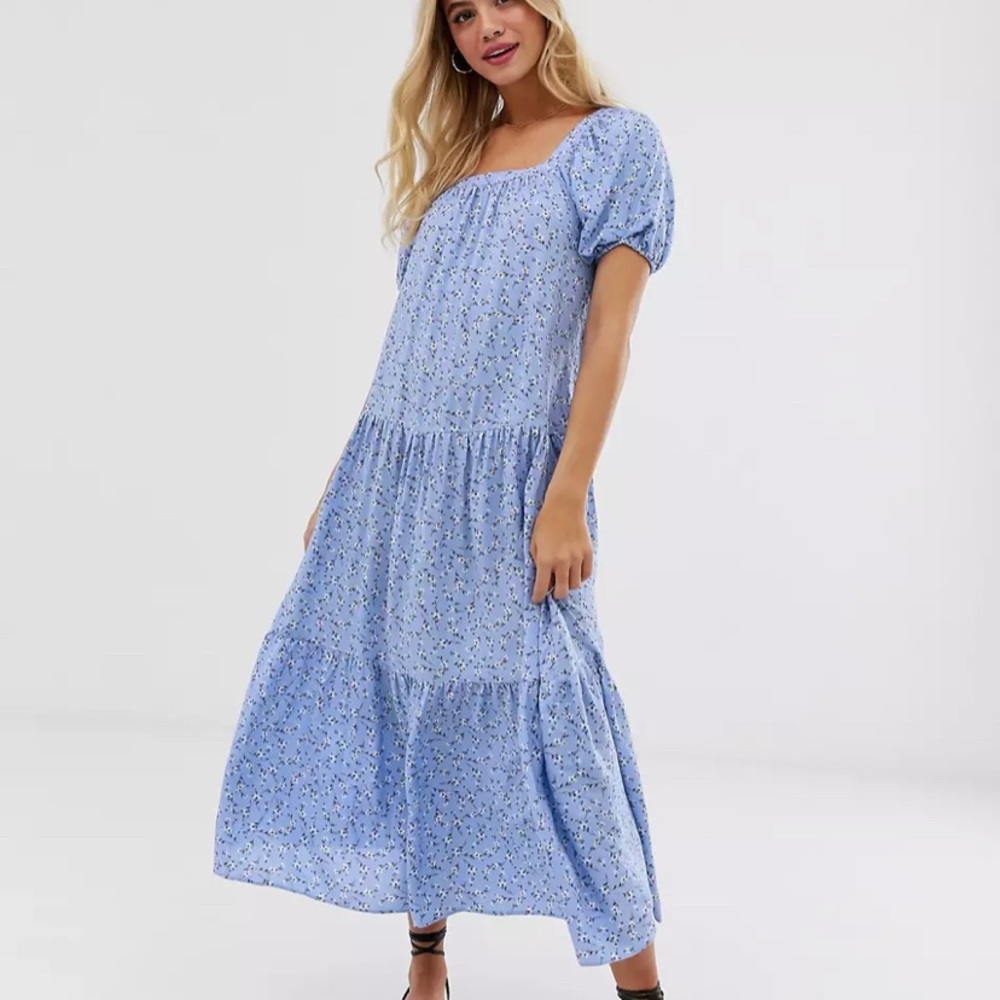 New Look Puff sleeves Floral Maxi Dress